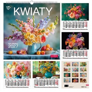 Kalendarz Kwadrat Kwiaty 2027, Ścienne, Kalendarze