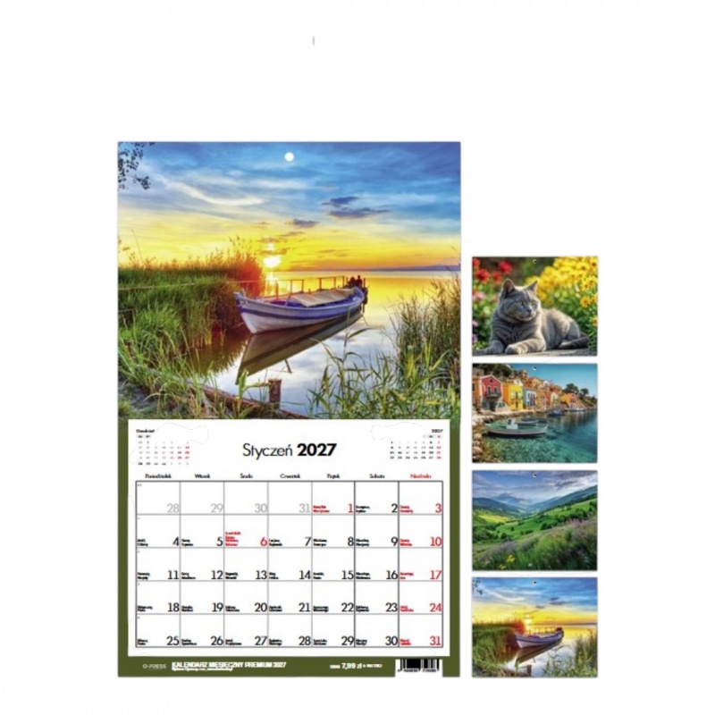 Kalendarz Miesięczny Premium 2027, Planszowe, Kalendarze