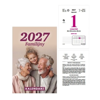 Kalendarz zdzierak A5 Familijny 2027, Ścienne, Kalendarze