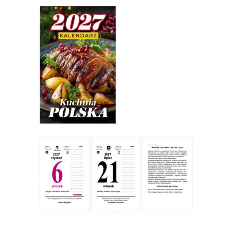 Kalendarz zdzierak A6 Kuchnia Polska 2027, Ścienne, Kalendarze