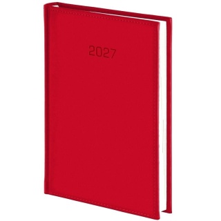 KALENDARZ VIVELLA A5 TYGODNIOWY CZERWONY 2027, Tygodniowe, Kalendarze