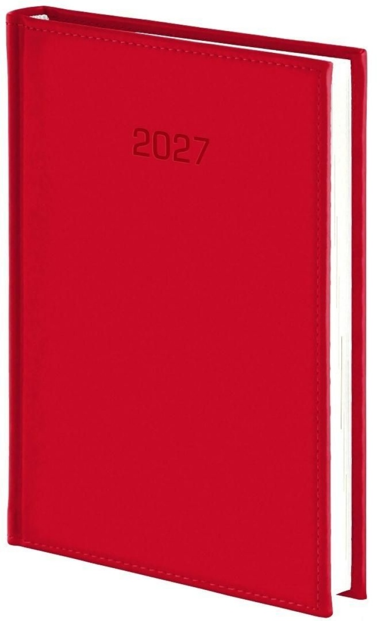 KALENDARZ VIVELLA A5 TYGODNIOWY CZERWONY 2027, Tygodniowe, Kalendarze