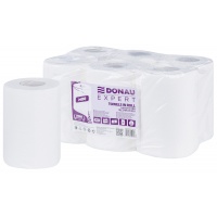 Cellulose paper towel roll DONAU EXPERT Mini, 2 layers, 200 sheets, 6 pcs, white