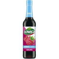 Syrop owocowy ŁOWICZ, malina zero, 400ml, Syropy owocowe, Artykuły spożywcze
