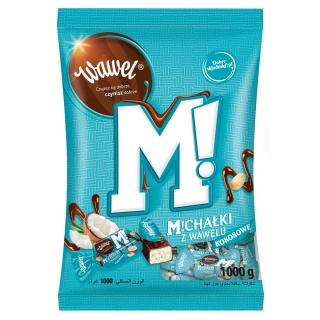 Cukierki czekoladowe WAWEL, Michałki Zamkowe, kokosowe, 1kg, Czekoladki, Artykuły spożywcze