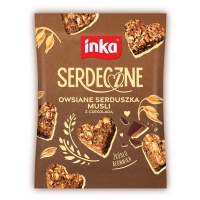 Musli INKA, owsiane serduszka z czekoladą, 50g, Przekąski, Artykuły spożywcze