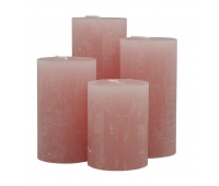 Pillar candle DONAU HOME Rustic, 60x80/100/120/140mm, 4 pcs., pink