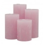 Pillar candle DONAU HOME Rustic, 60x80/100/120/140mm, 4 pcs., pink
