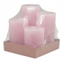 Pillar candle DONAU HOME Rustic, 60x80/100/120/140mm, 4 pcs., pink