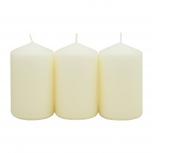 Pillar candle DONAU HOME Standard, 58x100mm, 3 pcs., cream