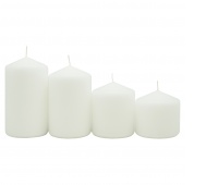 Pillar candle DONAU HOME Standard, 68x70/85/110/125mm, 4 pcs., white
