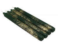 Table candle DONAU HOME Aura, 22x240mm, 4 pcs., green