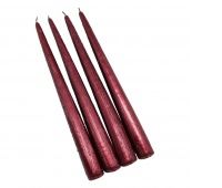Taper candle DONAU HOME Roma, 22x240mm, 4 pcs., burgundy
