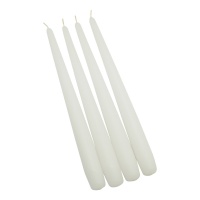 Świeca stołowa stożkowa DONAU HOME, 22x240mm, 4 szt., biała, Świece, Wyposażenie biura