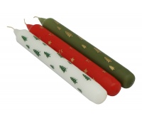 Table candle DONAU HOME X-Mas, 22x175mm, 3 pcs., assorted patterns/colors
