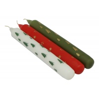 Table candle DONAU HOME X-Mas, 22x175mm, 3 pcs., assorted patterns/colors