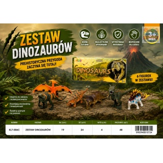 ZESTAW DINOZAUR&Oacute;W, Zabawki