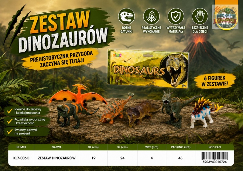 ZESTAW DINOZAUR&Oacute;W, Zabawki