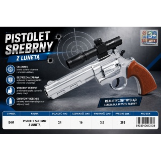 PISTOLET SREBRNY Z LUNETĄ, Dla chłopca, Zabawki