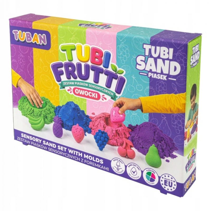 PIASEK SENSORYCZNY ZESTAW TUBI FRUTTI, Kreatywne, Zabawki
