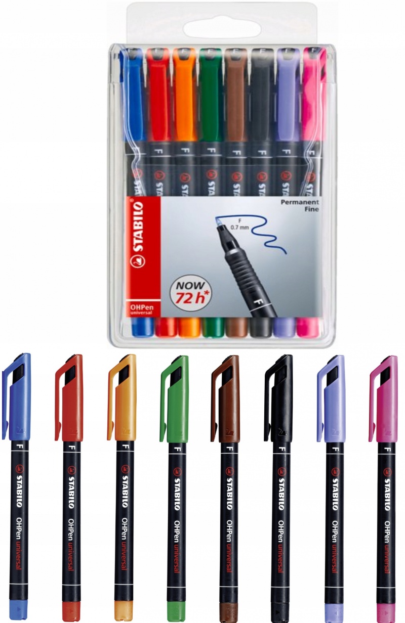 OHPen perm F 8pcs wallet, Markery permanentne, Art. do pisania i korygowania