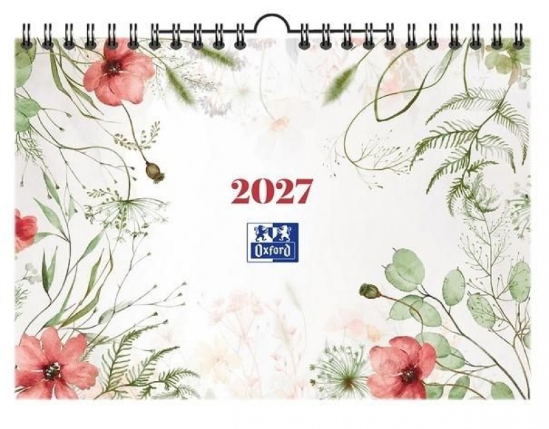 KALENDARZ ŚCIENNY OXFORD HERBAL A4 2027, Ścienne, Kalendarze