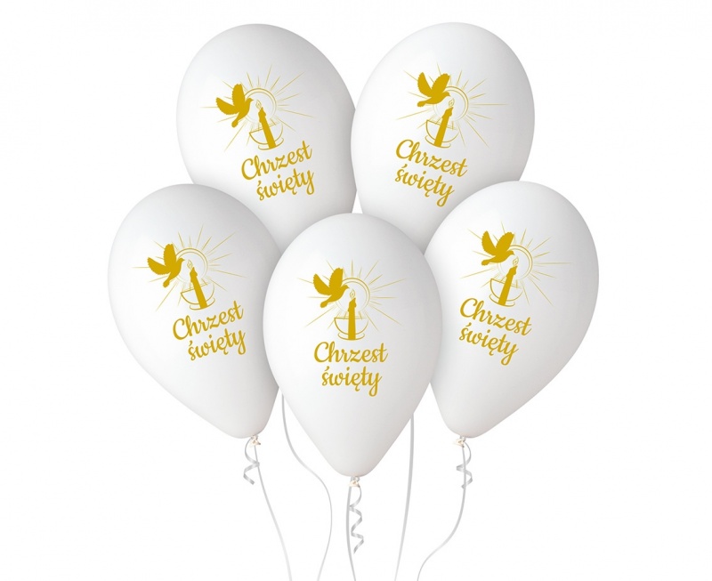 BALONY PREMIUM HEL CHRZEST ŚW.ŚWIECA 13" 5szt., Balony, Art. na okazje i przyjęcia