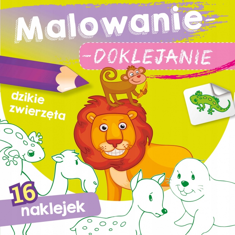 MALOWANK DOKLEJANKI -DZIKIE ZWIERZĘTA, Edukacyjne, Książeczki