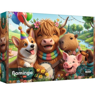 Puzzle 400 - Flamingo by Trefl - Urodzinowa ekipa, Puzzle