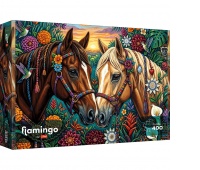 Puzzle 400 - Flamingo by Trefl - Kwiecisty galop