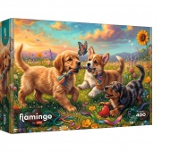 Puzzle 400 - Flamingo by Trefl - Szczenięce figle