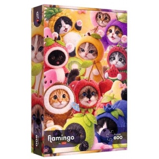 Puzzle 600 - Flamingo by Trefl - Owocowe kotki, 600 element&oacute;w, Puzzle