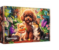 Puzzle 600 - Flamingo by Trefl - Psy w oranżeri, 600 element&oacute;w, Puzzle