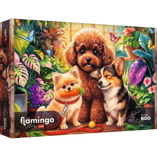 Puzzle 600 - Flamingo by Trefl - Psy w oranżeri, 600 element&oacute;w, Puzzle