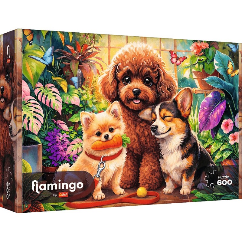 Puzzle 600 - Flamingo by Trefl - Psy w oranżeri, 600 element&oacute;w, Puzzle