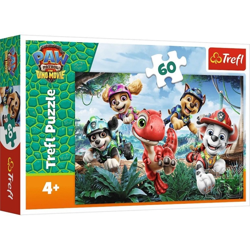 PUZZLE 60 - Dinozaurom na ratunek" / Viacom PAW..., 60 element&oacute;w, Puzzle