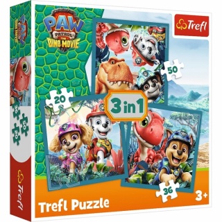 PUZZLE "3w1 - Paw Patrol i wyspa dinozaur&oacute;w", 3w1, Puzzle
