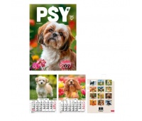 KALENDARZ ŚCIENNY A4 PSY 2027, Ścienne, Kalendarze