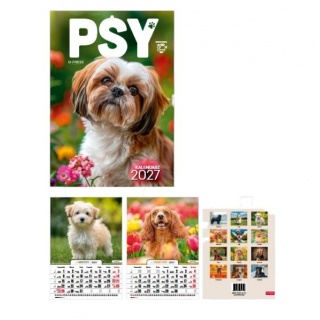 KALENDARZ ŚCIENNY A4 PSY 2027, Ścienne, Kalendarze