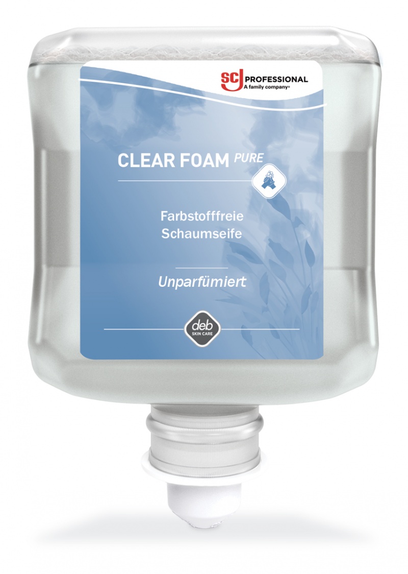 Mydło w pianie DEB Clear Foam Pure, wkład do dozownika, 1l, bezzapachowe, Mydła i dozowniki, Artykuły higieniczne i dozowniki