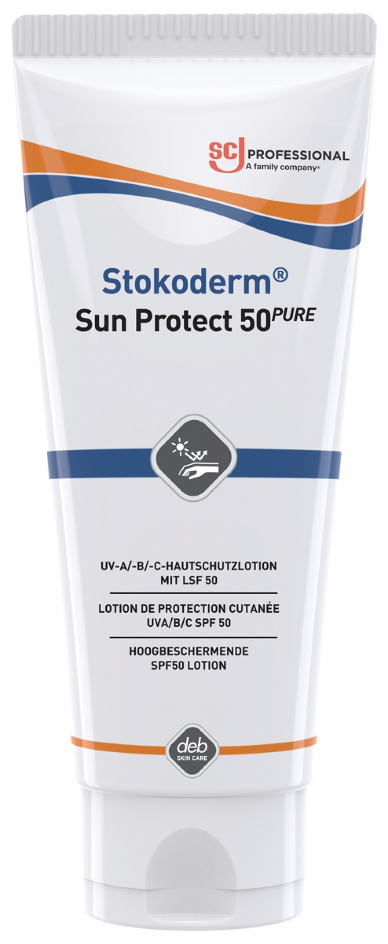 Krem ochronny przeciwsłoneczny DEB Stokoderm Sun Protect 50 Pure, SPF50, tubka, 100ml, Kremy, Artykuły higieniczne i dozowniki