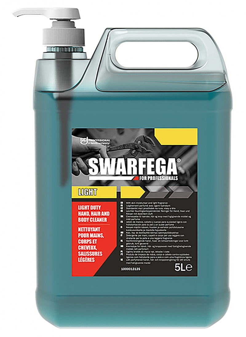 Środek do mycia rąk, włos&oacute;w i ciała SWARFEGA Light, opakowanie z pompką, 5l, Dezynfekcja i dozowniki, Artykuły higieniczne i dozowniki