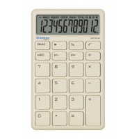 Kalkulator biurowy DONAU TECH, 12-cyfr. wyświetlacz, funkcja pierw., wym. 137x84 mm, beżowy, Kalkulatory, Urządzenia i maszyny biurowe