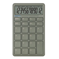 Kalkulator biurowy DONAU TECH, 12-cyfr. wyświetlacz, funkcja pierw., wym. 137x84 mm, zielony, Kalkulatory, Urządzenia i maszyny biurowe