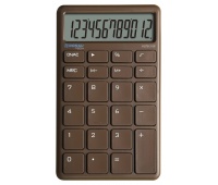 Office calculator DONAU TECH, 12-digit display, square root function, dim. 137x84 mm, brown