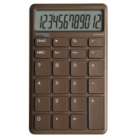 Kalkulator biurowy DONAU TECH, 12-cyfr. wyświetlacz, funkcja pierw., wym. 137x84 mm, brązowy, Kalkulatory, Urządzenia i maszyny biurowe