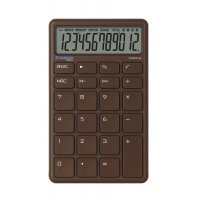 Kalkulator biurowy DONAU TECH, 12-cyfr. wyświetlacz, funkcja pierw., wym. 137x84 mm, brązowy, Kalkulatory, Urządzenia i maszyny biurowe