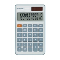 Kalkulator biurowy DONAU TECH, 12-cyfr. wyświetlacz, funkcja pierw., GT, wym. 137x84 mm, niebieski, Kalkulatory, Urządzenia i maszyny biurowe
