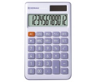 Office calculator DONAU TECH, 12-digit display, square root function, GT, dim. 137x84 mm, purple