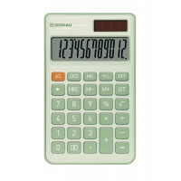 Kalkulator biurowy DONAU TECH, 12-cyfr. wyświetlacz, funkcja pierw., GT, wym. 137x84 mm, zielony, Kalkulatory, Urządzenia i maszyny biurowe